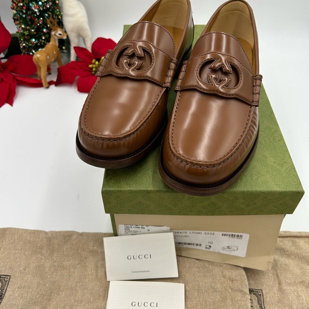 Gucci Brown Leather Loafers - Picture 9 of 9
